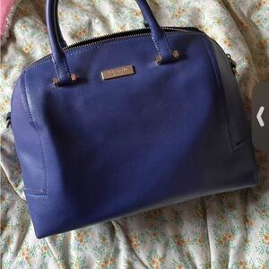 Kate Spade Blue Satchel Bag with Structured Design